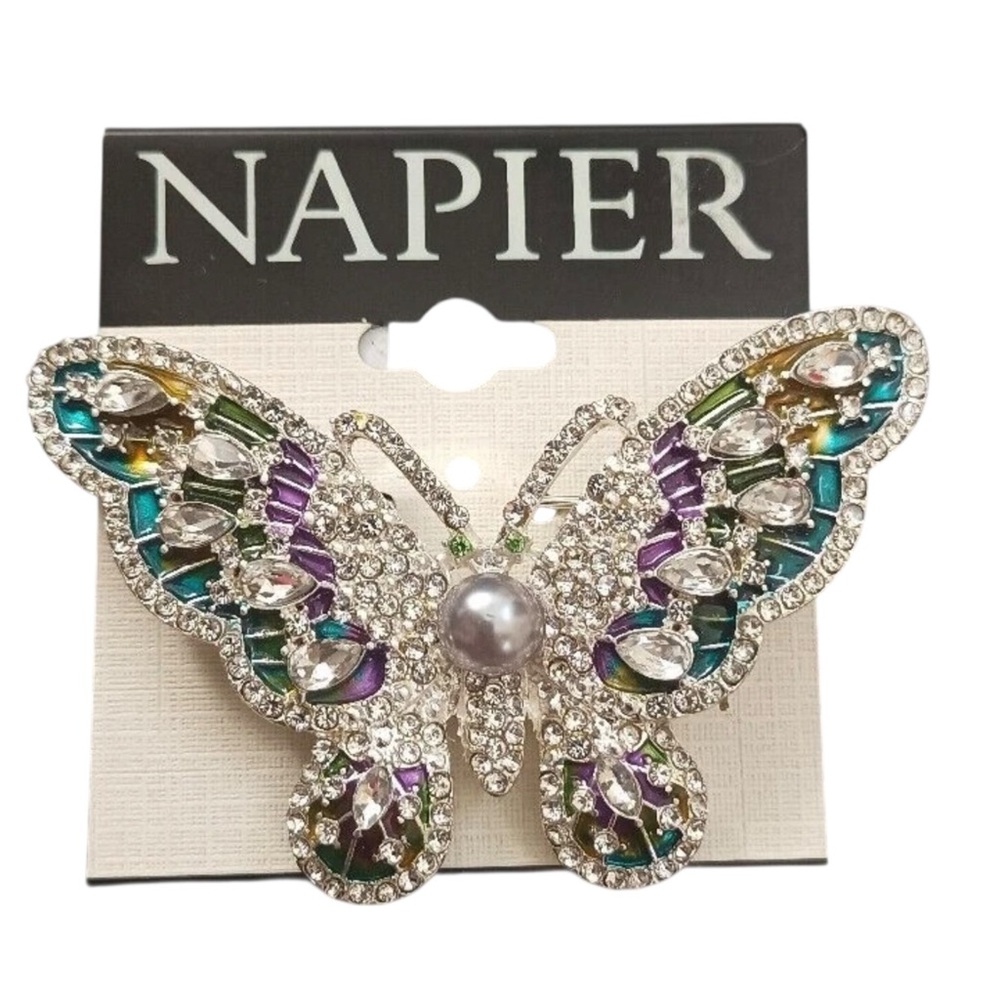Napier Multicolor Butterfly Brooch NWT 2409